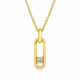 10K Yellow Gold .105CT Canadian Diamond Open Rectangular Pendant