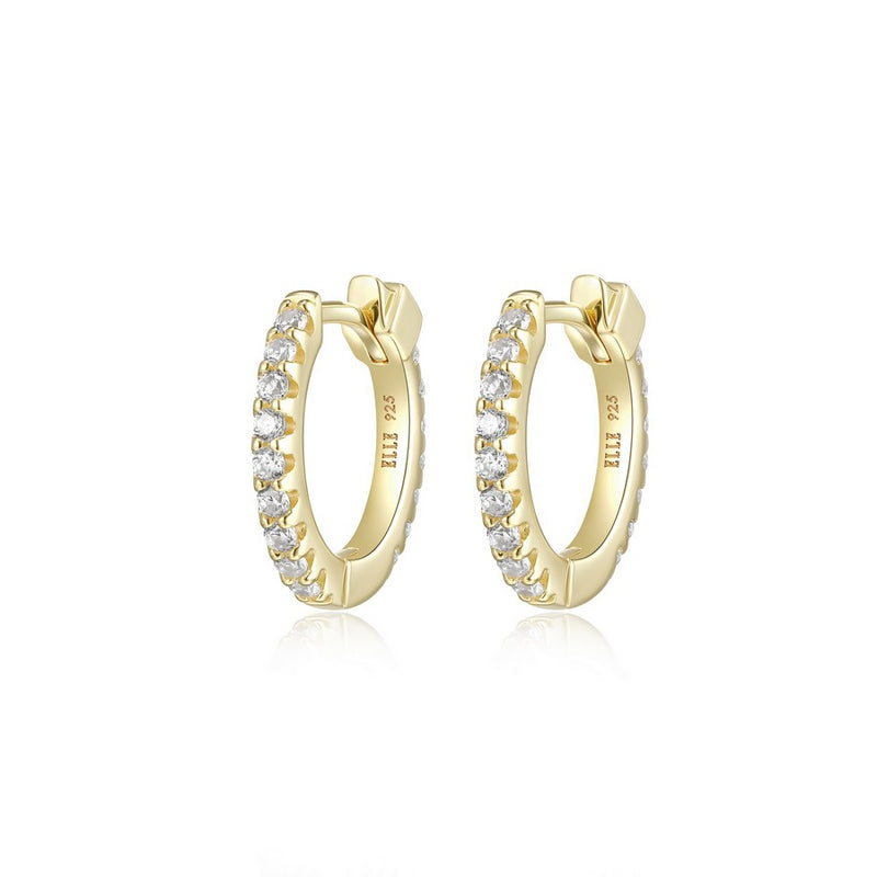Elle "Stardust" Gold Plated Cubic Zirconia Hoop Earrings