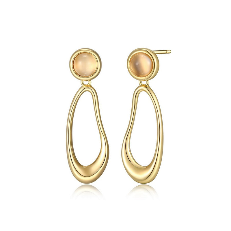 Elle "Satelite" Gold Plated Moon Stone Earrings