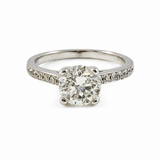 14K White Gold 1.25CTW Canadian Diamond Solitaire With Sides