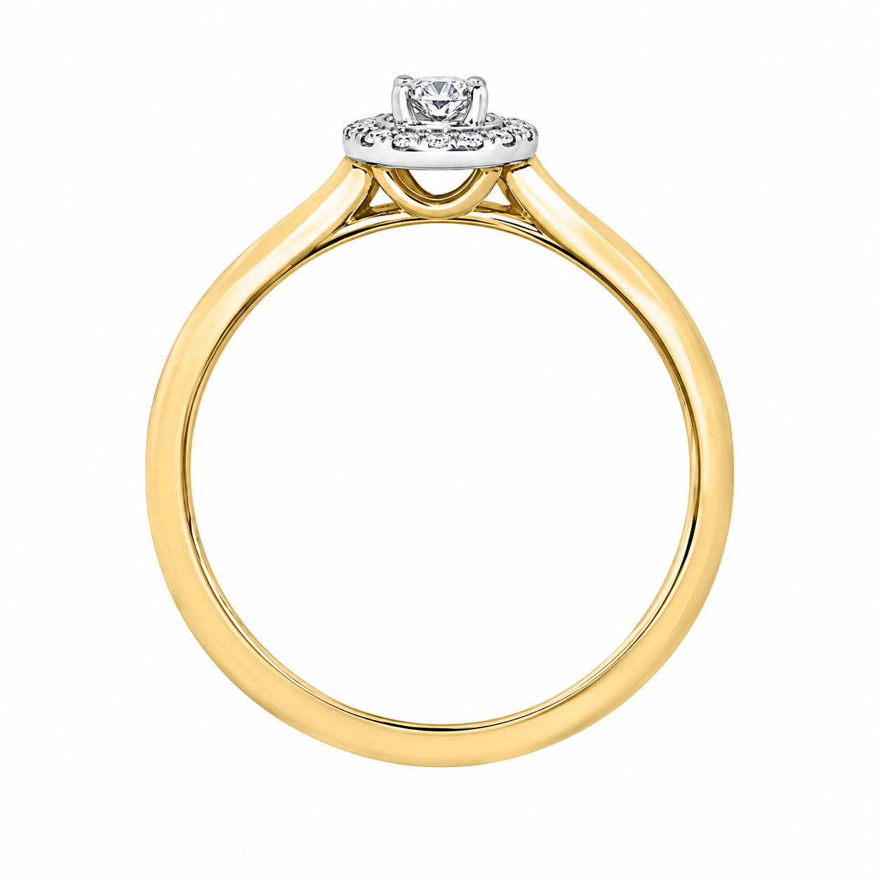 10K Yellow Gold .20CTW Oval Diamond Halo Ring