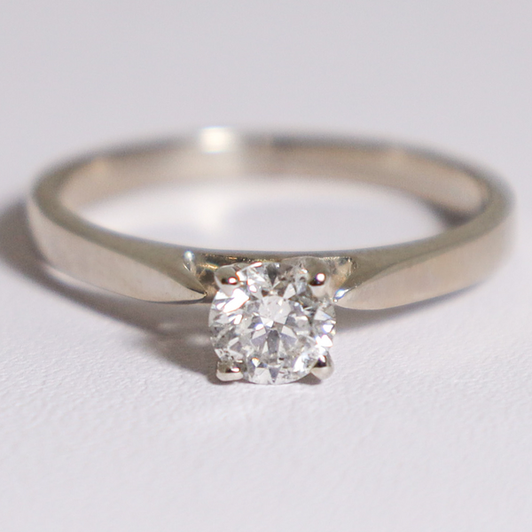 14K White Gold .40CT Diamond Solitaire Ring
