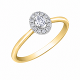 10K Yellow Gold .20CTW Oval Diamond Halo Ring