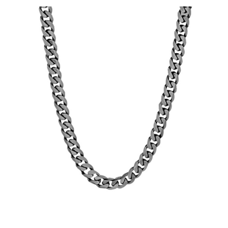 Italgem Polished Gun Metal Cuban Link 26" Chain