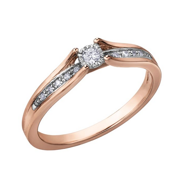 10K Rose Gold .10CT Diamond Illuminaire Ring