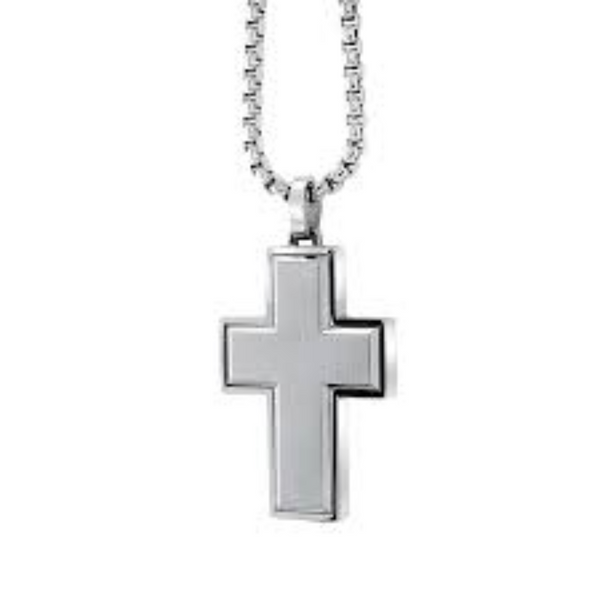 Italgem Brushed Cross Pendant on 22" Chain