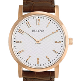 Bulova Classic Watch With Brown Leather Strap