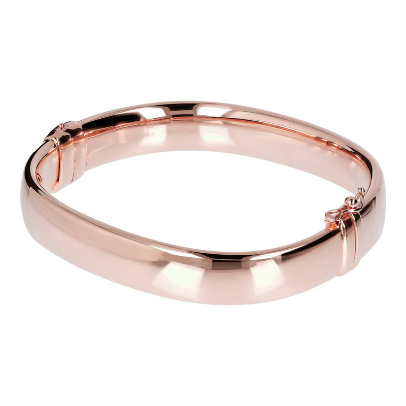 Bronzallure 18K Rose Gold Plated Shiny Bangle