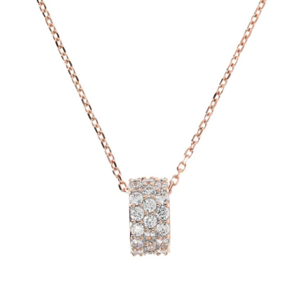 Bronzallure 18K Rose Gold Plated Necklace With Half Moon Pendant