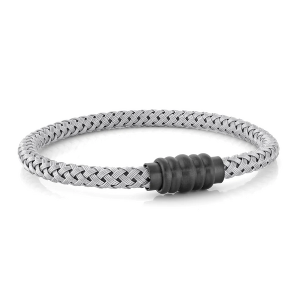 Italgem Stainless Steel Bracelet with a Black Matte Magnetic Clasp
