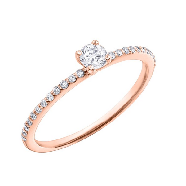 10K Rose Gold Canadian Diamond Engagement Ring