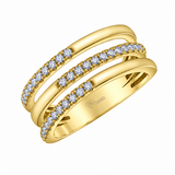 10K Yellow Gold 0.327 CTW Canadian Diamond Three-Row Band