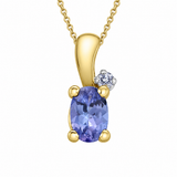 10K Yellow Gold Tanzanite & .03CTW Diamond Pendant