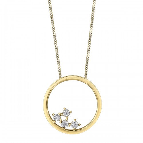 10K Yellow Gold Diamond Illuminaire Pendant on Chain
