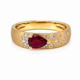 14K Yellow Gold .15CTW Diamond & Ruby Ring