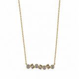 14K Yellow Gold .23CTW Bezel Set Diamond Bar Necklace