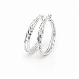Sterling Silver Double Loop 25mm Hoops