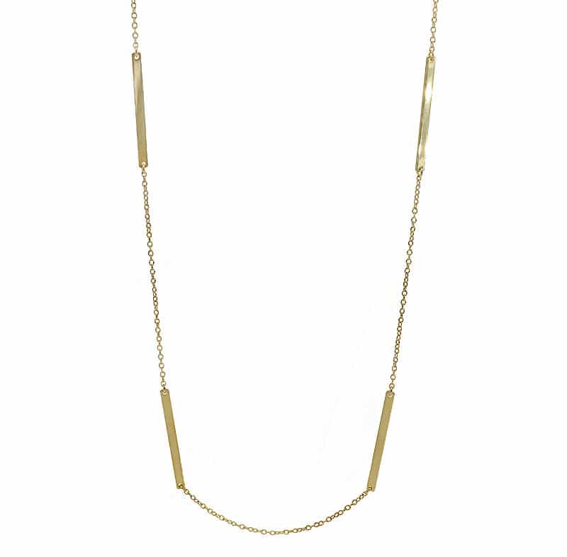 Sterling Silver Gold Plated Necklace with Flat Bars