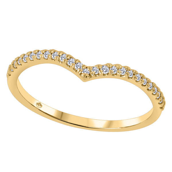 10K Yellow Gold .125CTW Diamond Chevron Band