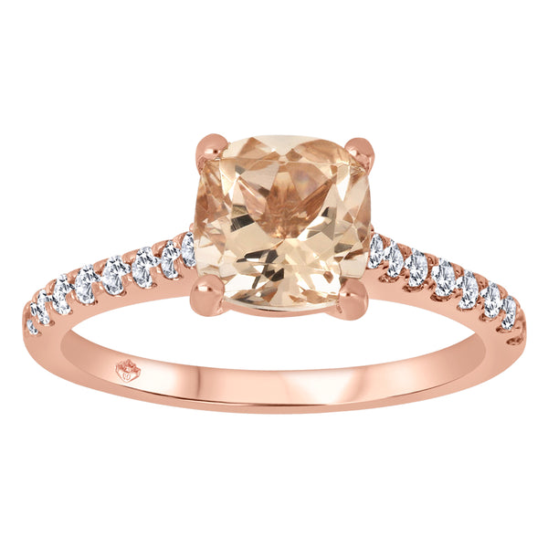 14K Rose Gold .24ctw Diamond & Morganite Ring