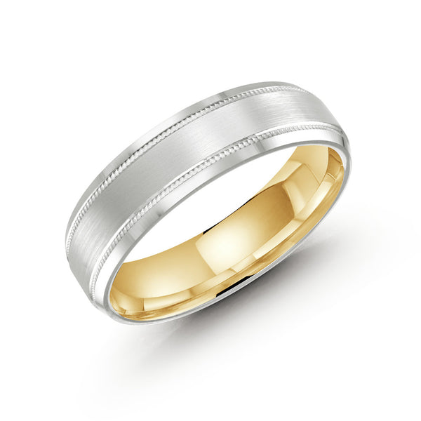 10K White & Yellow Gold Wedding Band