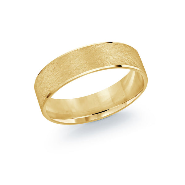 10K Yellow Gold Scratch Finish Wedding Band