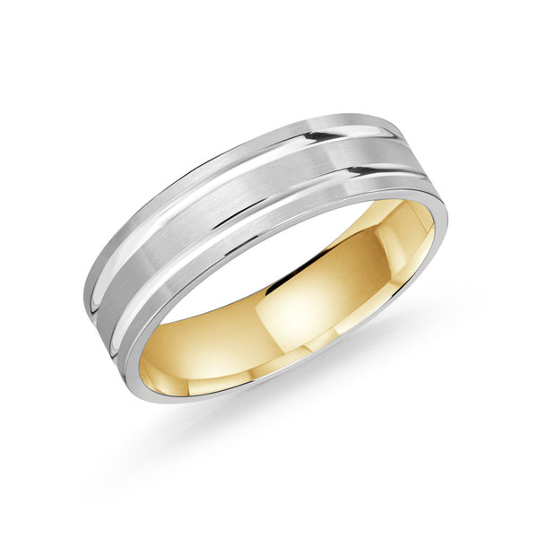 10K White & Yellow Gold Wedding Band