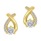 10K Yellow Gold .36CTW Round Brilliant Lab Grown Diamond Twisted Studs