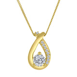 10K Yellow Gold .35CTW Round Brilliant Lab Grown Diamond Twisted Pendant