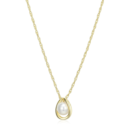 Elle "Luna" Gold Plated Genuine Pearl 17+3" Necklace