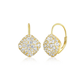 ELLE "GLIMMER" Gold Plated Cubic Zirconia 12mm Rhombus Huggie Hoops