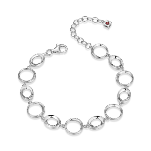 ELLE "SWIRL" Rhodium Plated Oval Link Bracelet