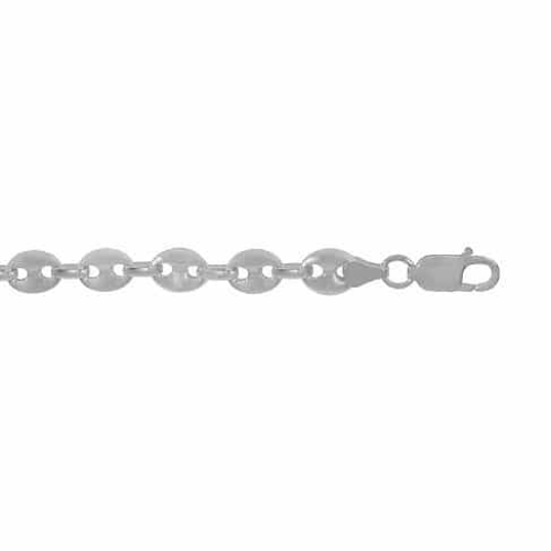 Sterling Silver 7.5" Puffy Marine Link Bracelet