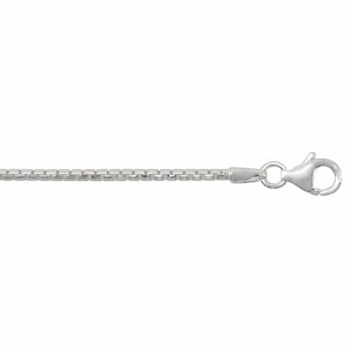 Sterling Silver 18" Diamond Cut Rounded Box Link Chain