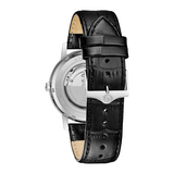 Bulova Automatic Watch with Black Dial and Leather Strap