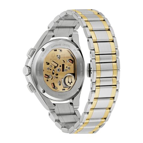Bulova Curv Two-Tone Watch with Black Dial