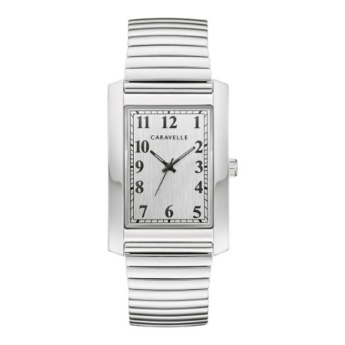 Caravelle Dress Square Face Watch with Expansion Strap