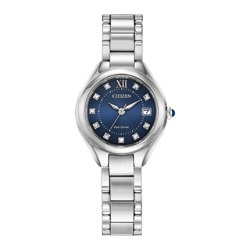 Citizen Silhouette Crystal Watch with Blue Dial