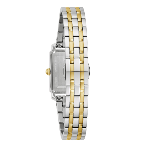 Bulova Sutton Two-Tone Square Face Watch with Mother of Pearl Dial