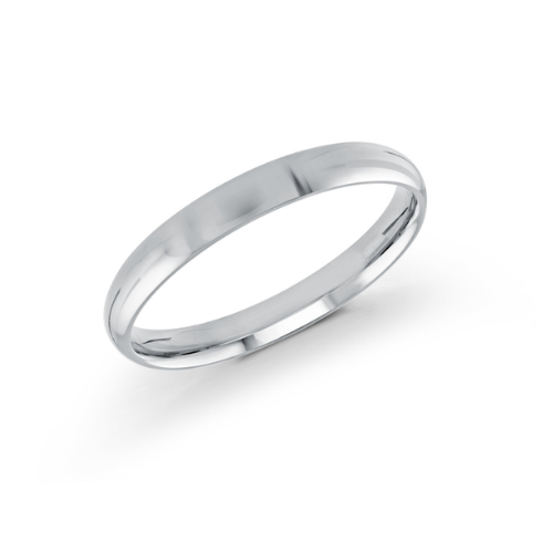 10K White Gold 3mm Wedding Band RS8