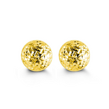 10K Yellow Gold 8mm Diamond cut Ball Studs