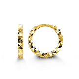 10K Yellow Gold Baby Diamond Cut Huggies
