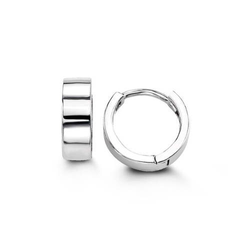 Sterling Silver Stovepipe High Polish Huggies