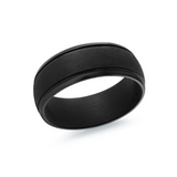 8mm Black Tantalum Scratch Finish Centre Wedding Band RS9