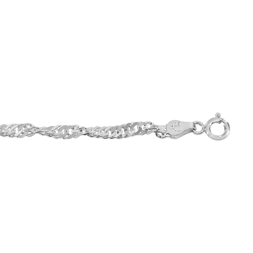 Sterling Silver 22" 1.7mm Singapore Chain
