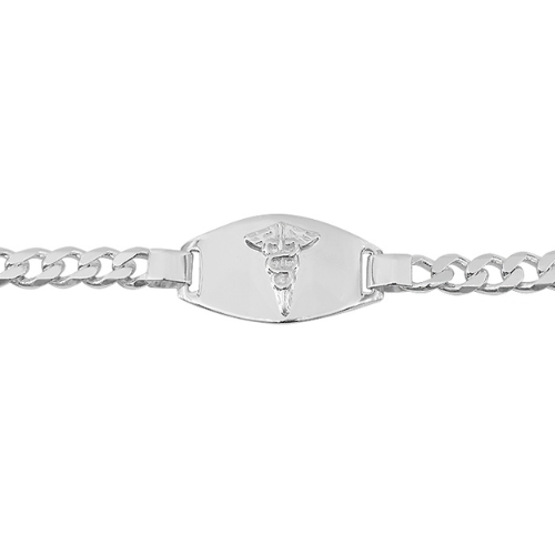 Sterling Silver 8" Curb Medic Alert Bracelet