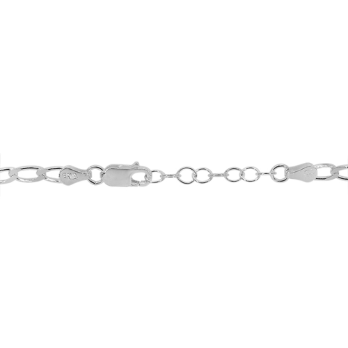 Sterling Silver 9+1" Long Curb Link Chain Anklet