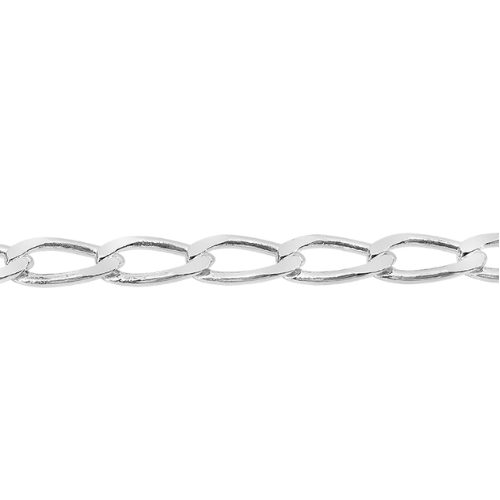 Sterling Silver 9+1" Long Curb Link Chain Anklet