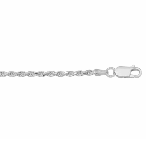 Sterling Silver 9+1" Diamond Cut Rope Anklet