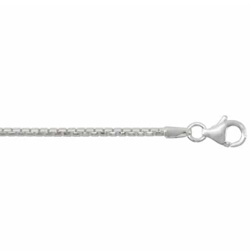 Sterling Silver 16" Diamond Cut Rounded Box Link Chain